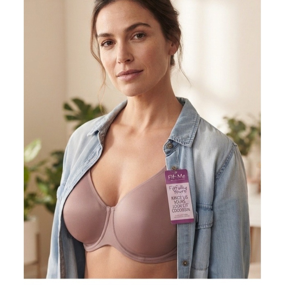 Fit for Me by Fruit of the Loom Unlined Underwire Bra Rose 36DDD FT967 NWT